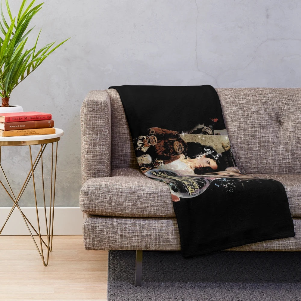 Labyrinth movie-themed plush blanket with fan art design