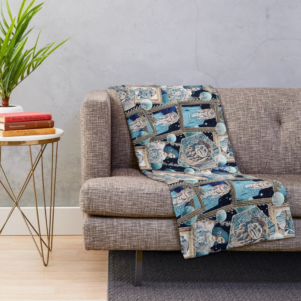 Soft, cozy labyrinth-inspired plush blanket for enchanting home decor