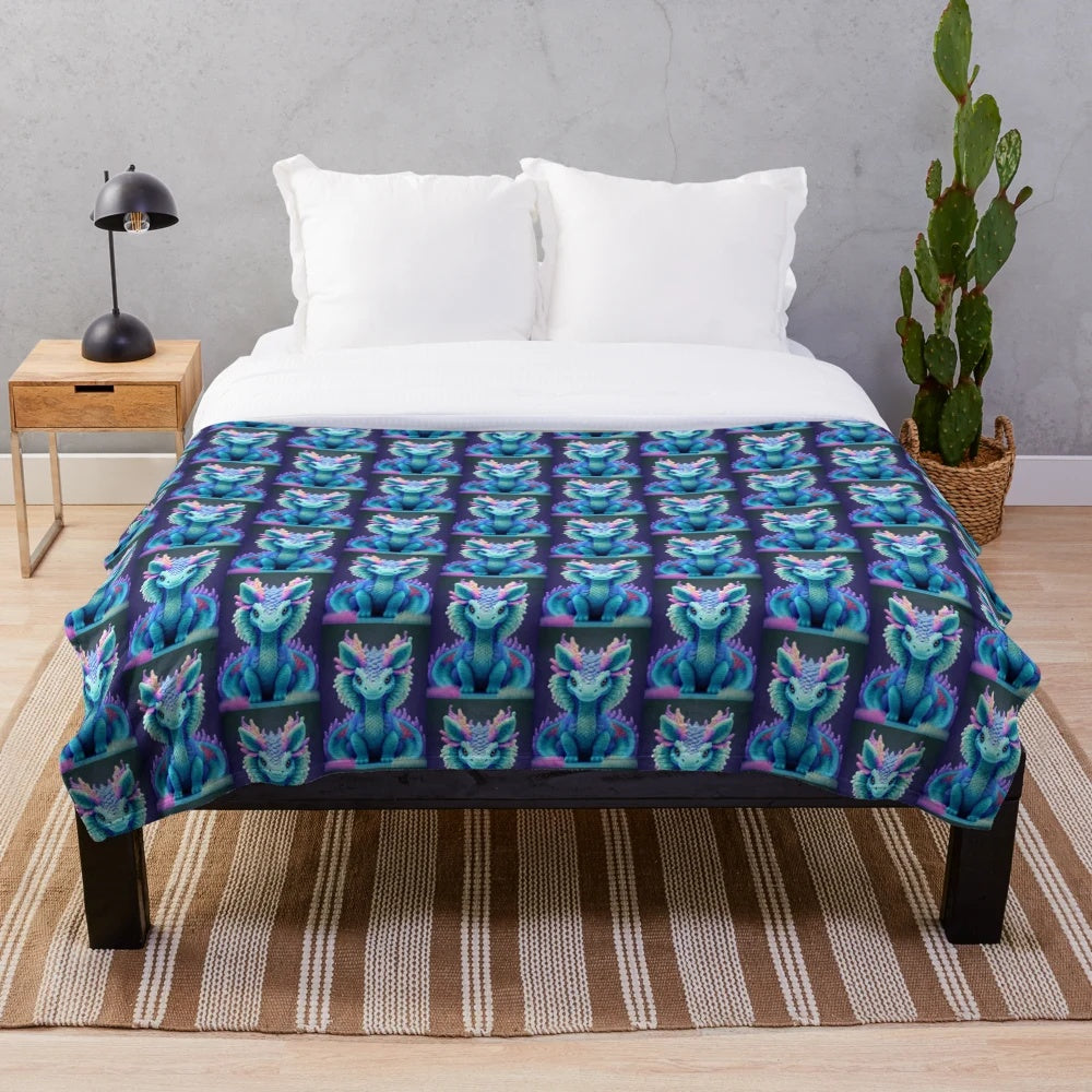 Plush blanket featuring a captivating legendary creature design