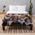 Cozy plush blanket featuring a collage of Matt Dillon's iconic movie portraits