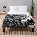Mayan gods plush blanket featuring ancient deities and mystical symbols