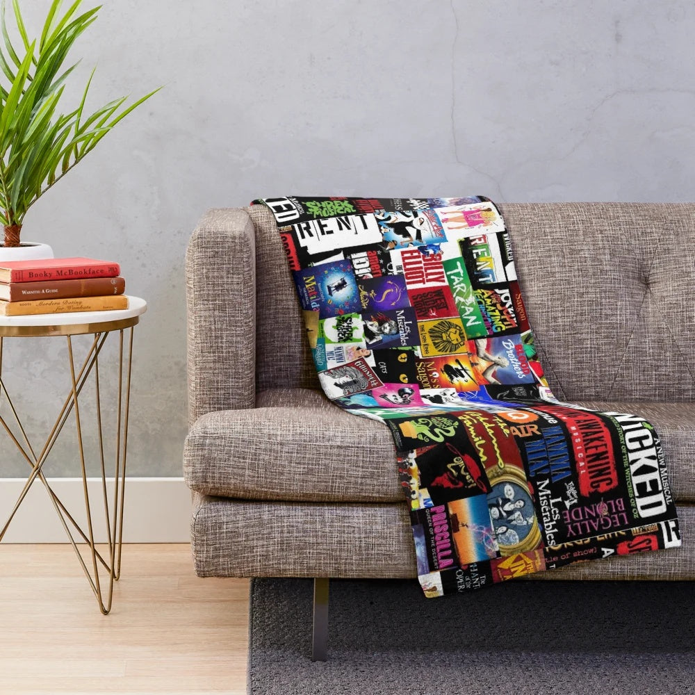 Musicals Collage II Original Plush Blanket for performing arts enthusiasts