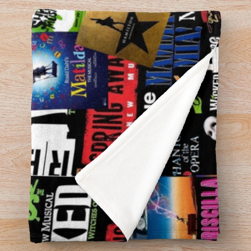 Musicals Collage II Original Plush Blanket for performing arts enthusiasts
