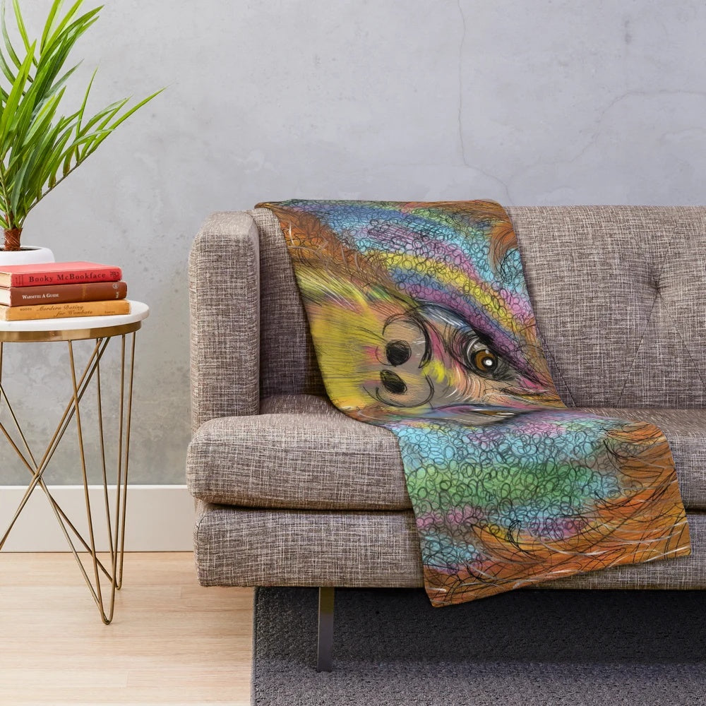 Soft and cuddly orangutan plush blanket design, supporting endangered species conservation
