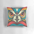 Colorful and bold owl-themed decorative pillow for the home