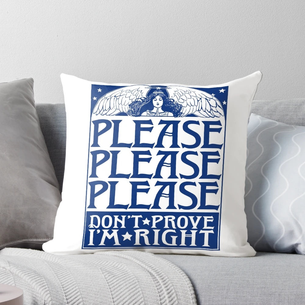 Beautifully crafted 'Please Please Please' pillow featuring Sabrina Carpenter's pop music influence