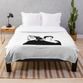 Plush blanket with a portrait cinema aesthetic design featuring female power art