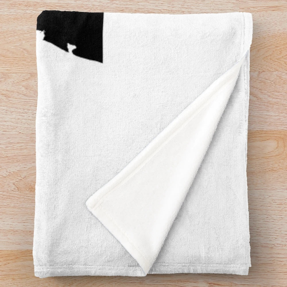 Plush blanket with a portrait cinema aesthetic design featuring female power art