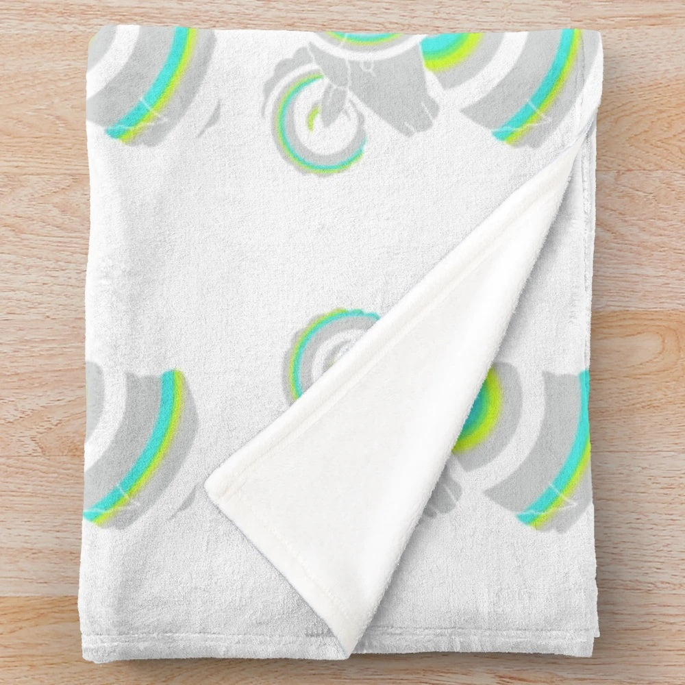Colorful and abstract ram plush blanket with aries zodiac and nature design
