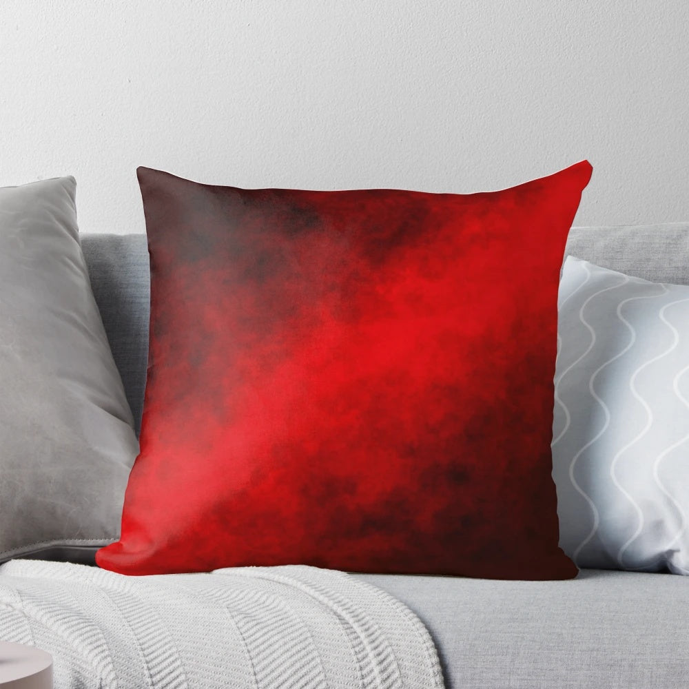 Red smoke pillow with mesmerizing light and smoke patterns