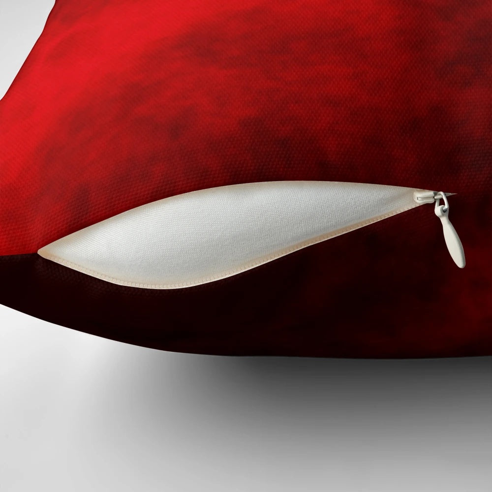 Red smoke pillow with mesmerizing light and smoke patterns