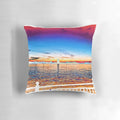 Vibrant abstract art pillow featuring the River Mersey in Merseyside, UK