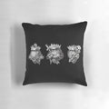 A beautiful decorative pillow featuring the sacred hearts of the Holy Family - Jesus, Mary, and Joseph.