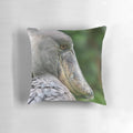 Soft and cuddly shoebill bird plush pillow, featuring the unique and distinctive beak of this African stork.