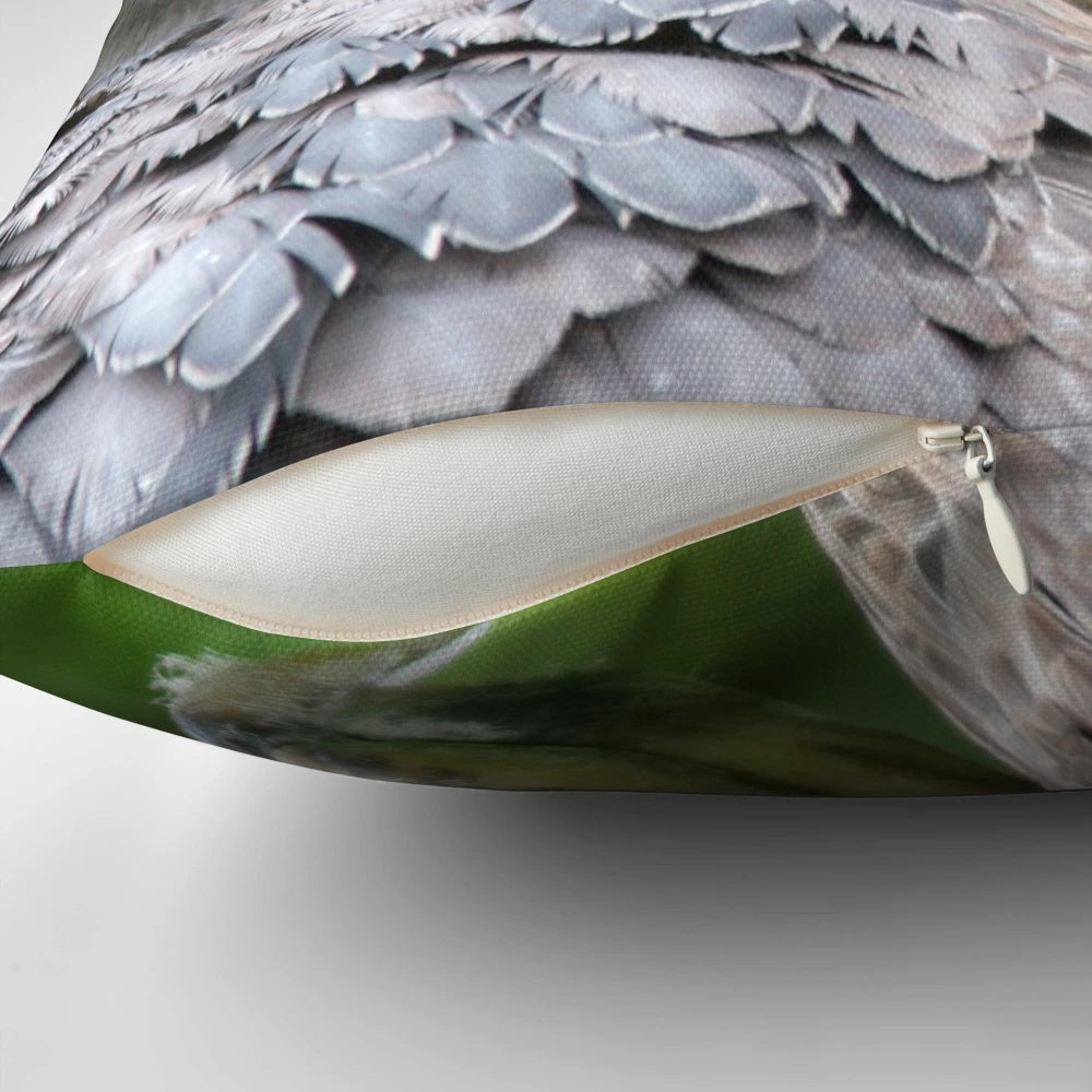 Soft and cuddly shoebill bird plush pillow, featuring the unique and distinctive beak of this African stork.