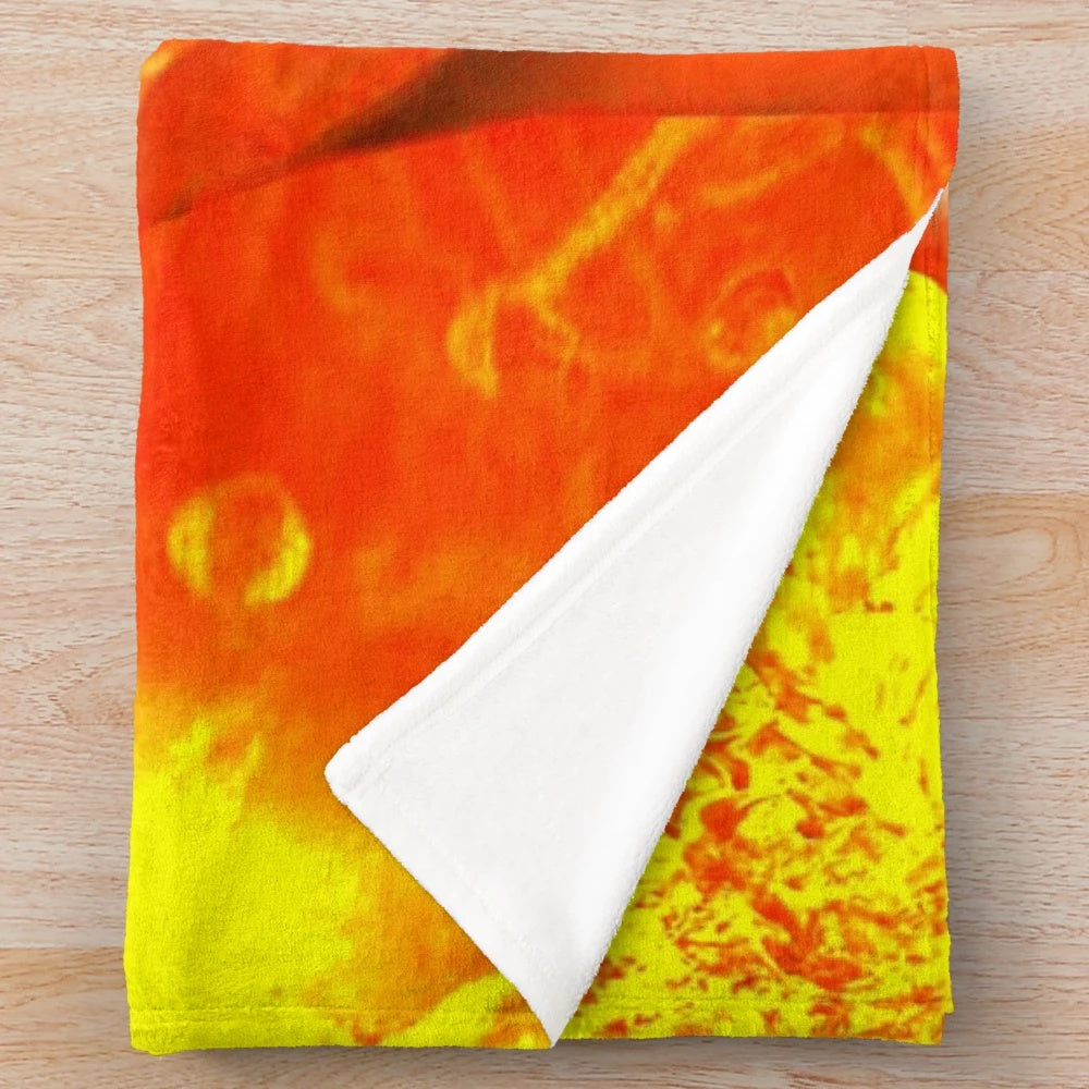 Plush skull-patterned blanket with liquid gold abstract design