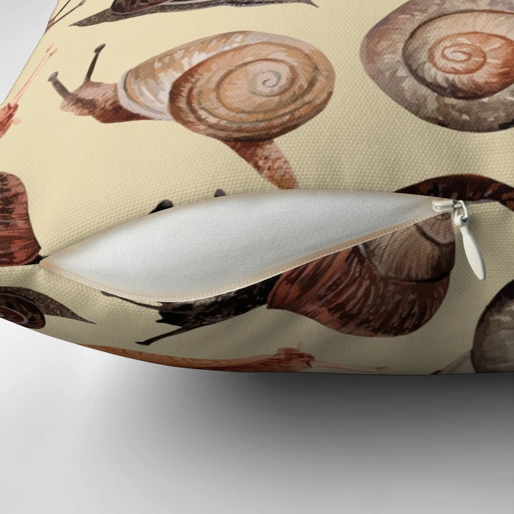 Cozy snail pillow showcasing the intricate shells and textures of these fascinating gastropods.