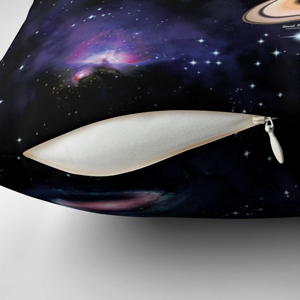 Solar System Pillow featuring planets, stars, and the universe