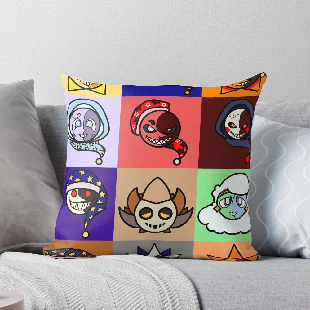 Vibrant sun and moon pillow showcasing the beauty of celestial phenomena