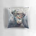 Mesmerizing surreal floral art portrait depicting a dark, ethereal botanical landscape