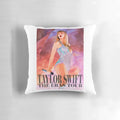 Taylor Swift The Eras Tour Pillow with a colorful design and lyrics