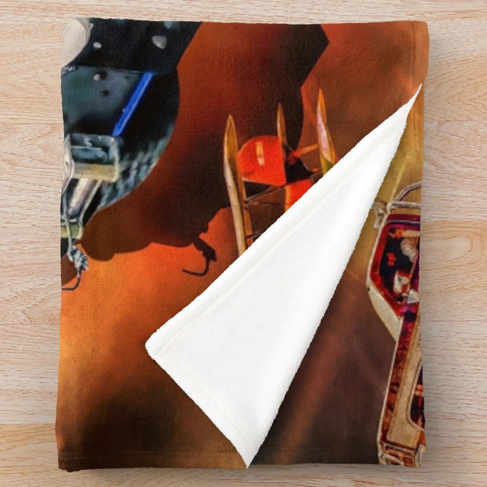 Plush blanket featuring imagery from the classic TV series "The Fall Guy