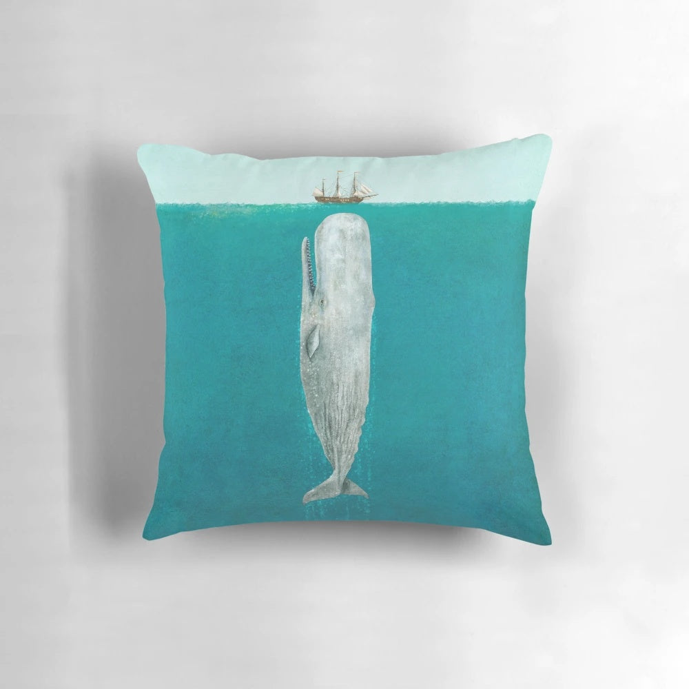 Full length pillow featuring the iconic "The Whale" digital illustration by the Fan Brothers