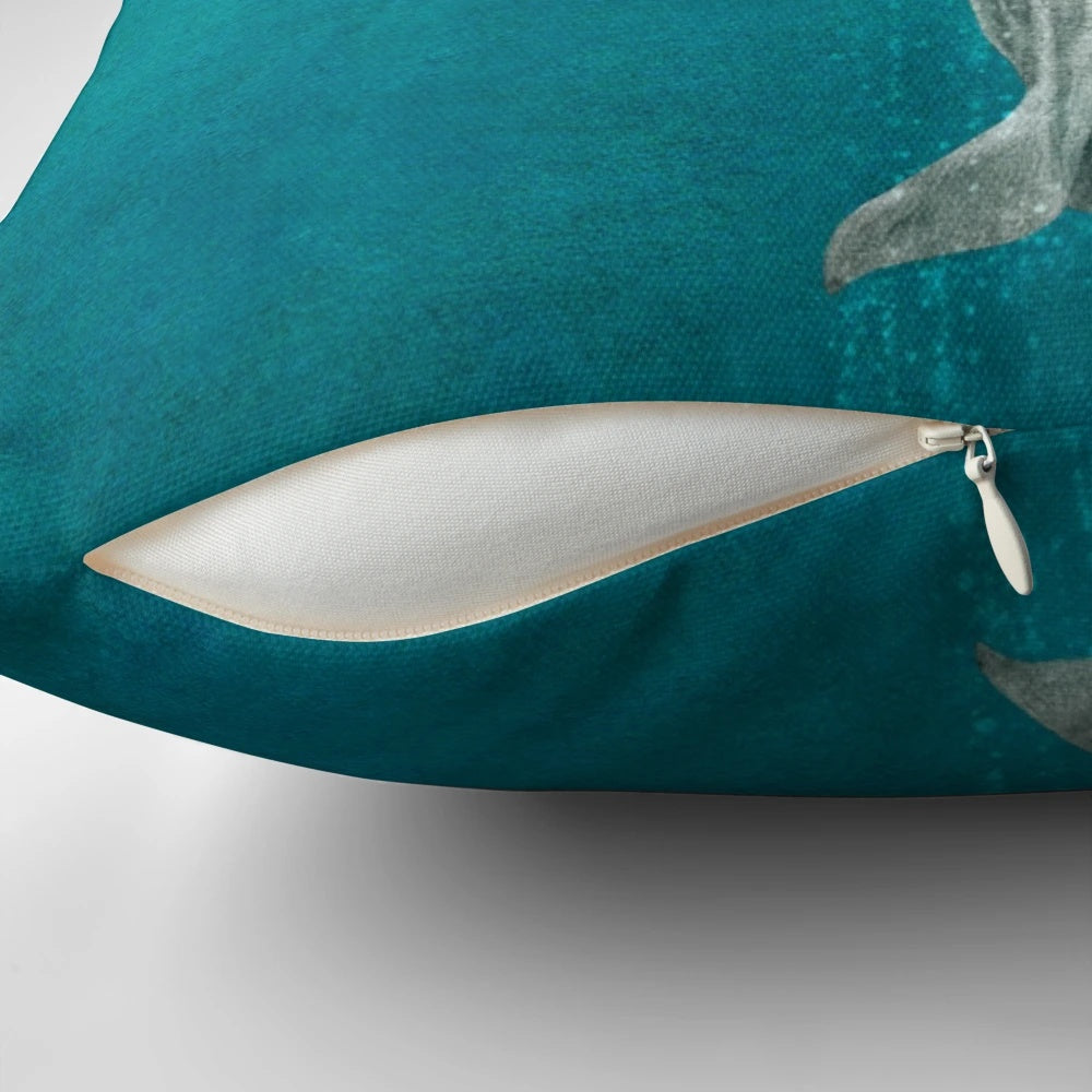 Full length pillow featuring the iconic "The Whale" digital illustration by the Fan Brothers