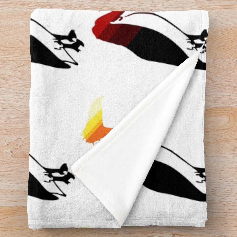 Vulture plush blanket with legendary animal artwork