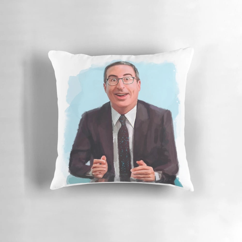 Watercolor portrait pillow featuring a magical and fun depiction of a man