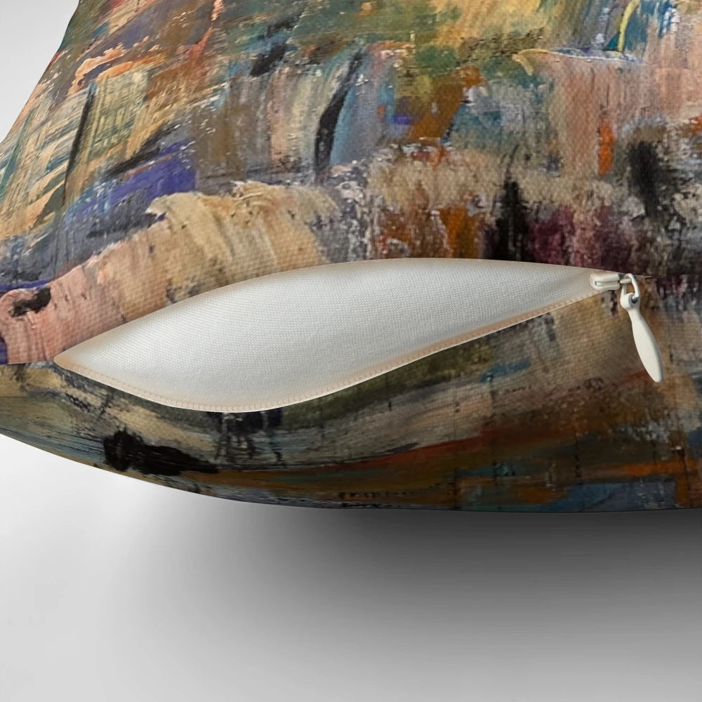 Vibrant and striking waterfall-inspired pillow design