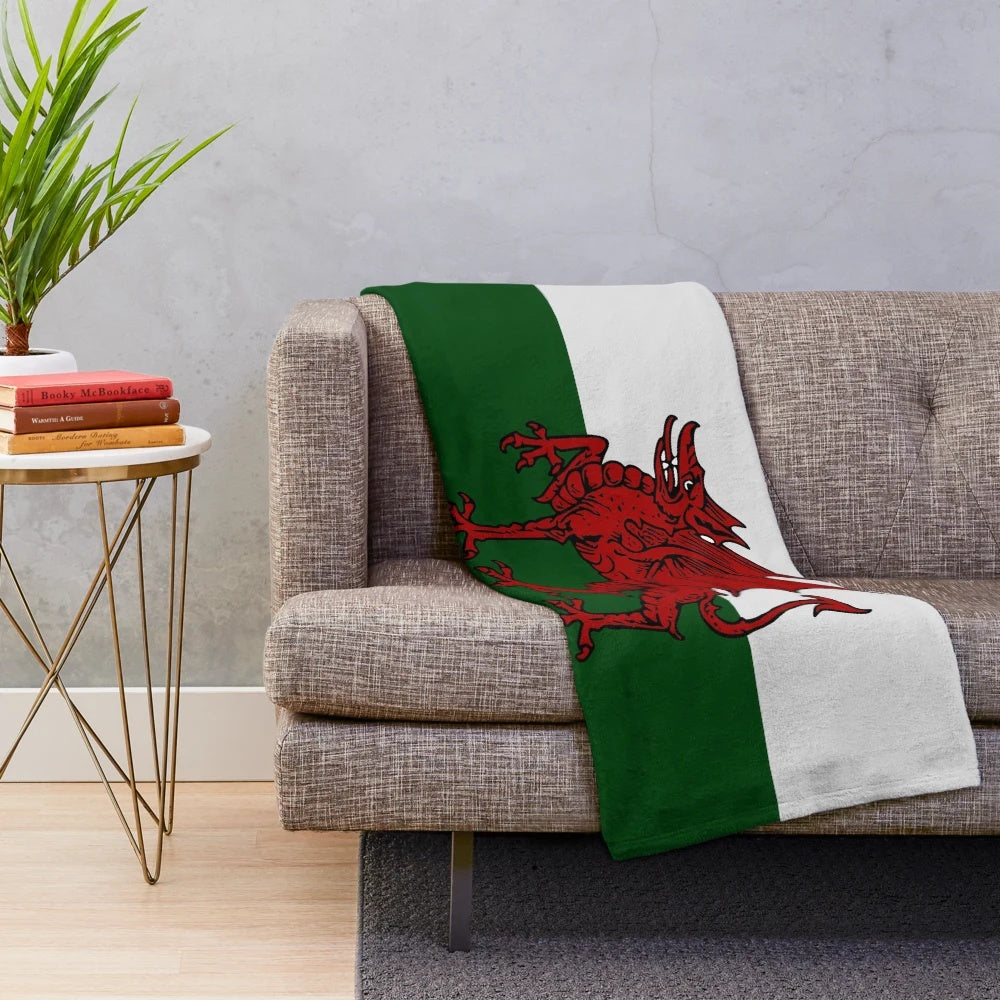 Welsh Dragon Plush Blanket with Heraldic Inspired Design
