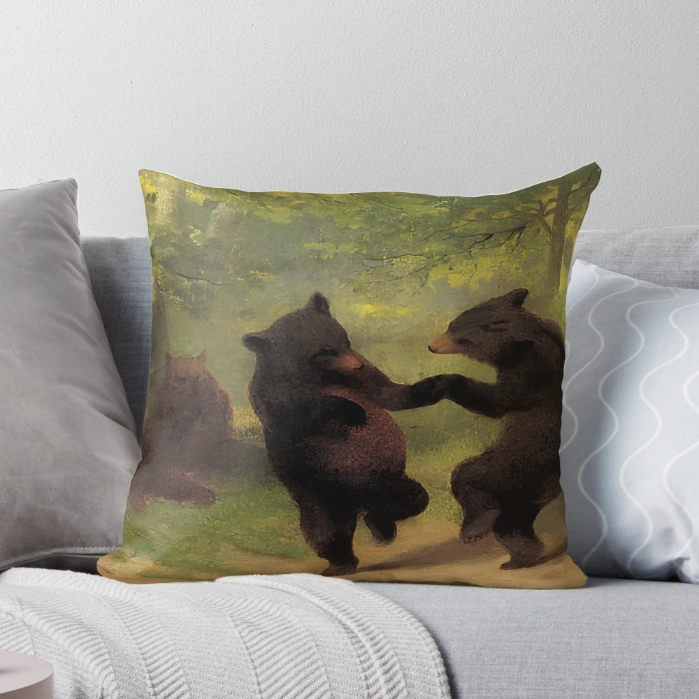 Detailed oil painting of dancing bears by American artist William Holbrook Beard