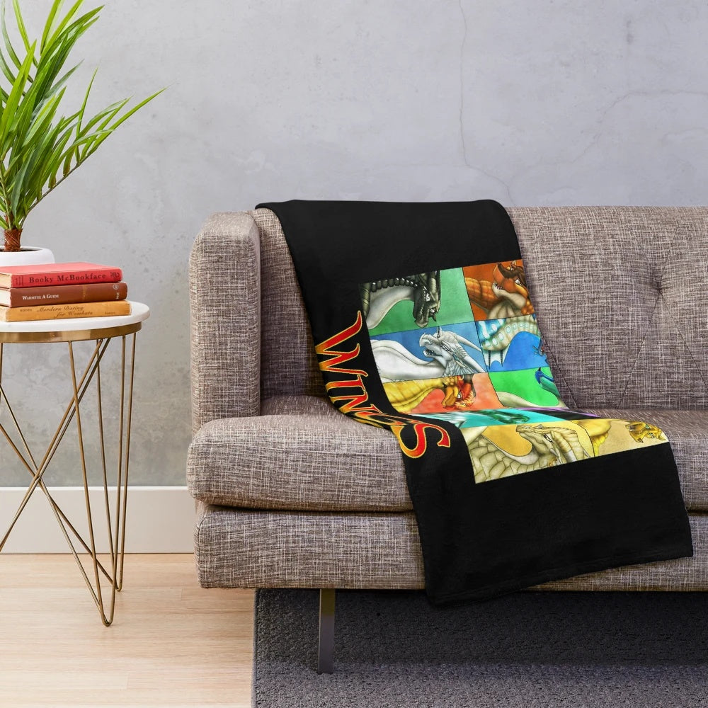 Wings of Fire fantasy-themed plush blanket with dragon design
