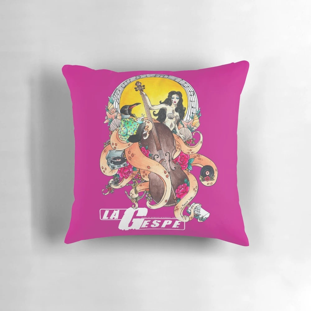 A visually stunning Pillow featuring a woman octopus design in a rock and roll aquatic theme.