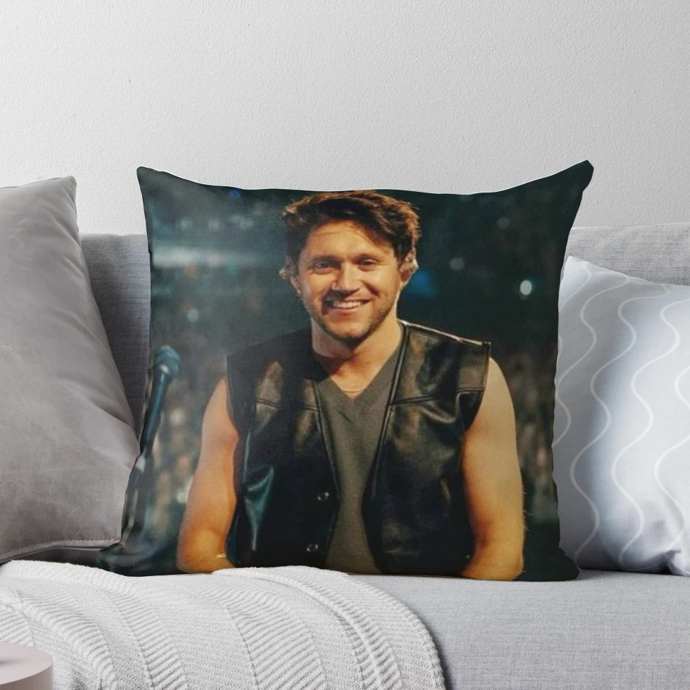 Niall Horan concert photo printed on a soft, comfortable pillow