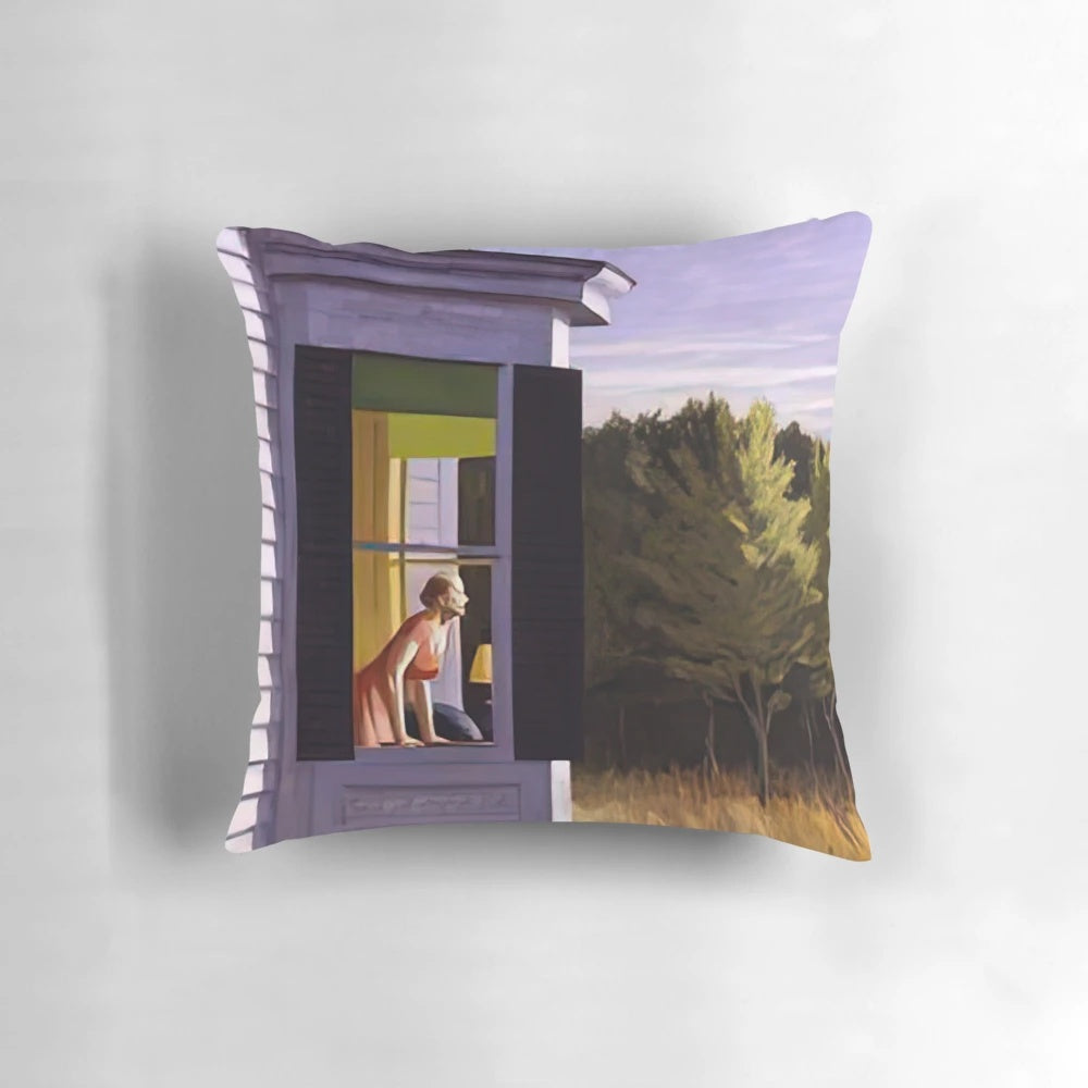 Edward Hopper-inspired Pillow featuring the iconic "Cape Cod Morning" painting