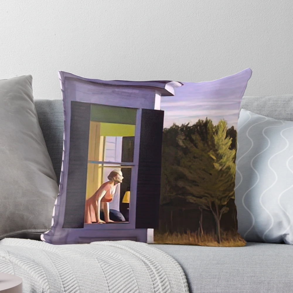 Edward Hopper-inspired Pillow featuring the iconic "Cape Cod Morning" painting