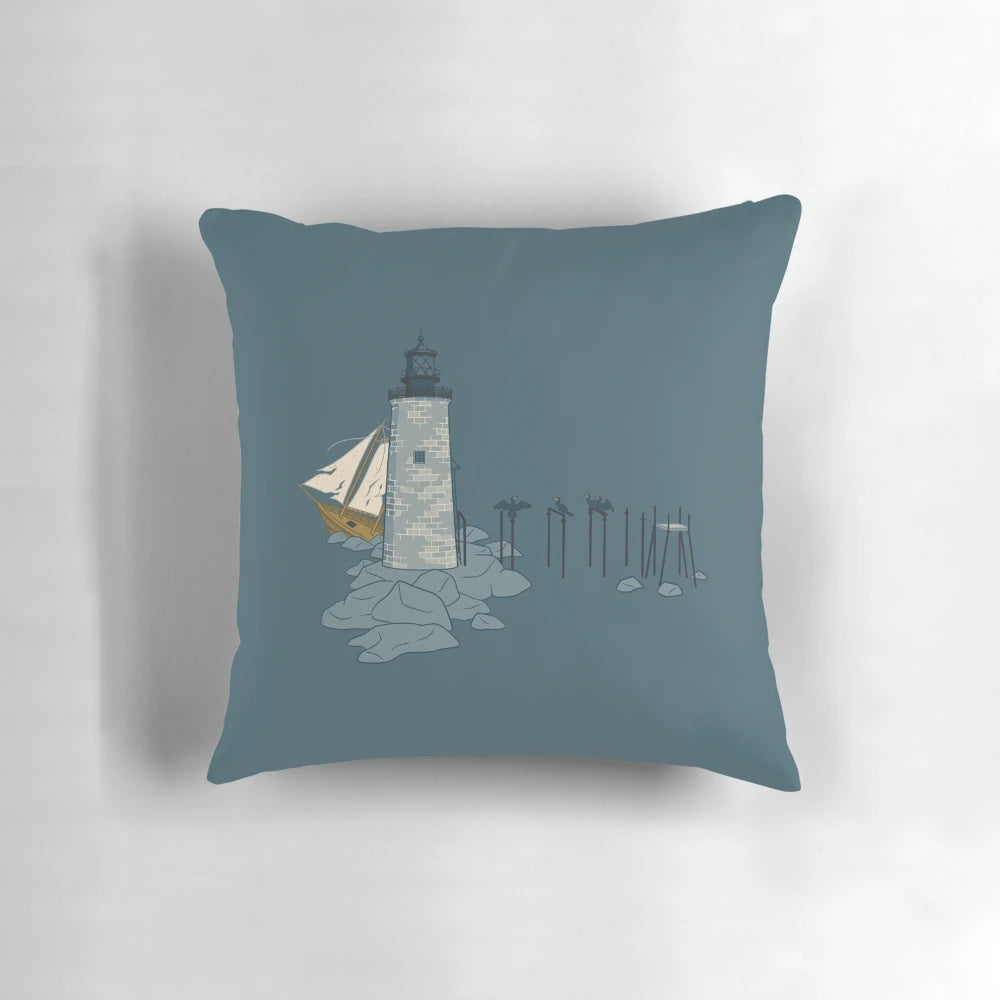 Ram Island Ledge Light Pillow - Bring the Charm of a Maine Lighthouse to Your Home