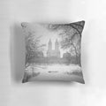 Cozy Pillow Featuring a Scenic Snow-Covered Central Park Landscape