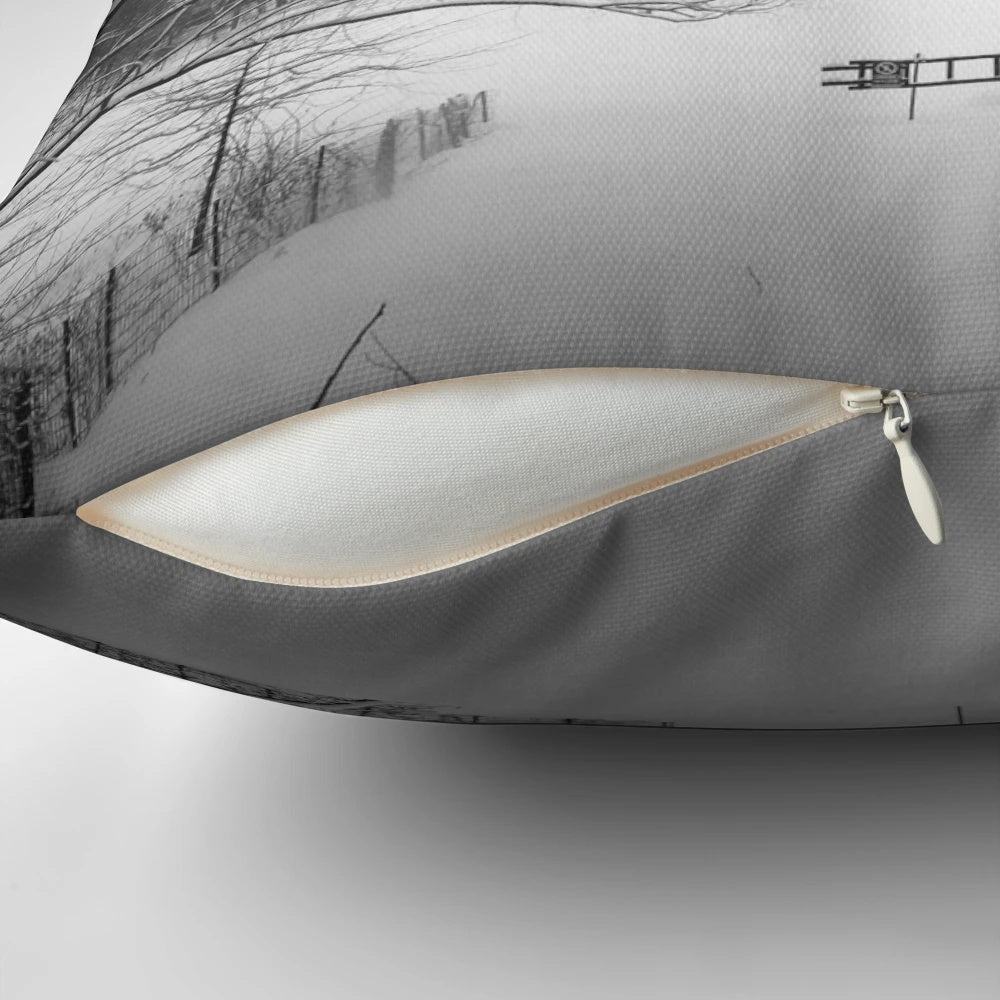 Cozy Pillow Featuring a Scenic Snow-Covered Central Park Landscape