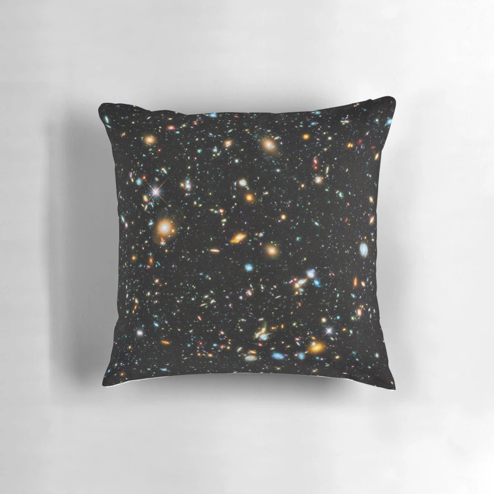 Hubble Deep Field Pillow showcasing the stunning star field captured by the Hubble Space Telescope.