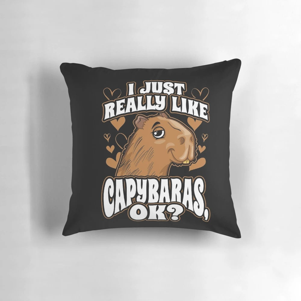 Soft, plush pillow featuring a capybara wearing a monocle and bowtie.