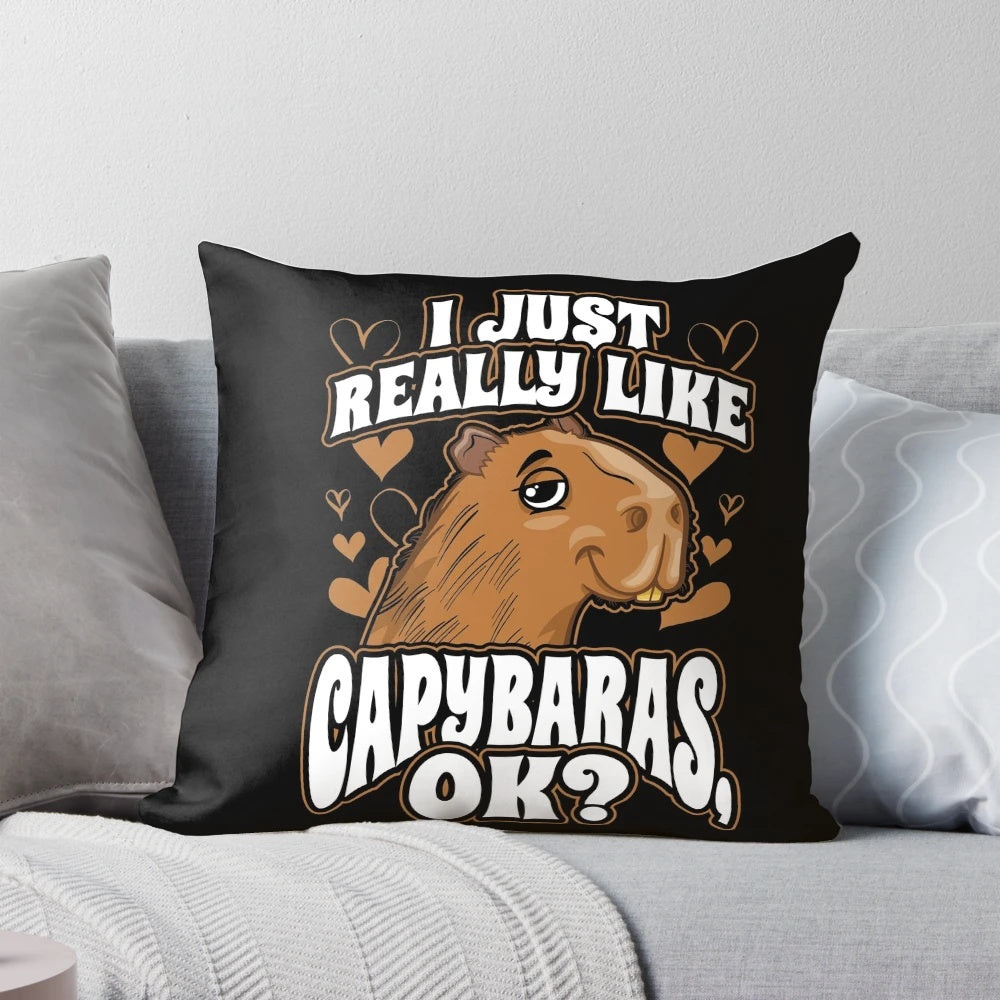 Soft, plush pillow featuring a capybara wearing a monocle and bowtie.