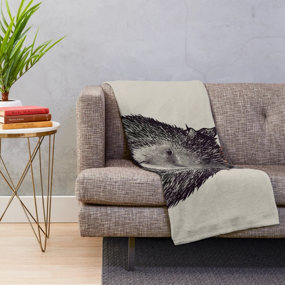 Capybara portrait plush blanket with orange yuzu on head