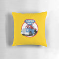 Plush truck pillow featuring characters from the Car City cartoon series