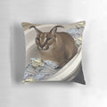 Cozy caracal plush pillow featuring the popular "Big Floppa" cat meme