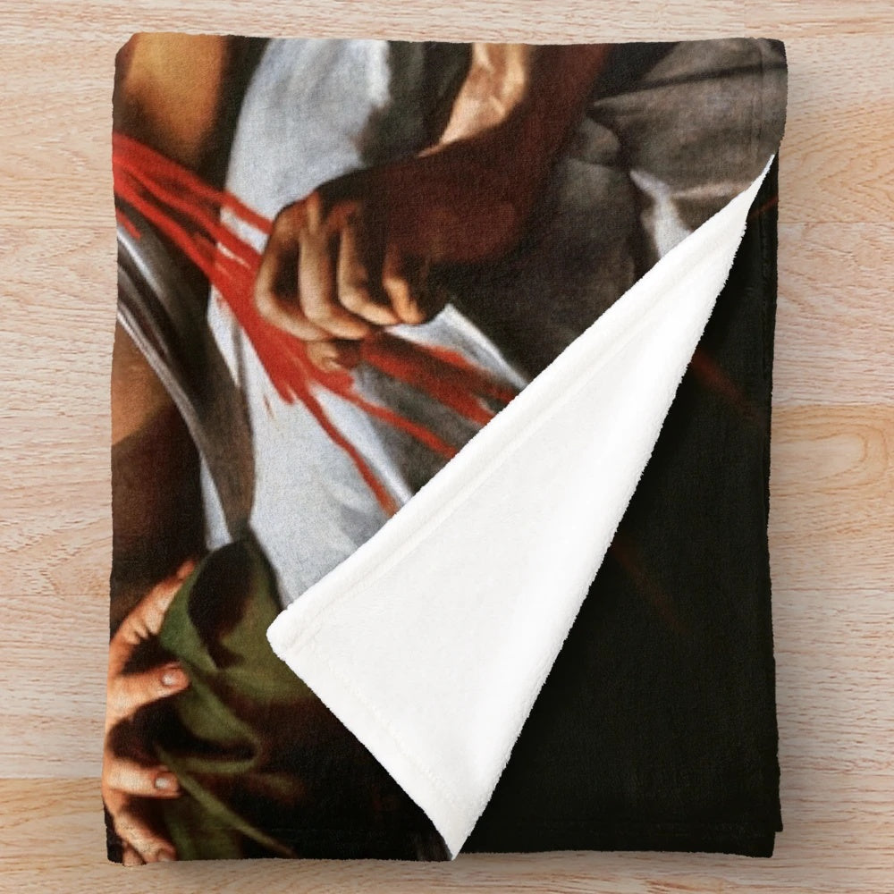 Caravaggio's Judith Beheading Holofernes - High Resolution Plush Blanket