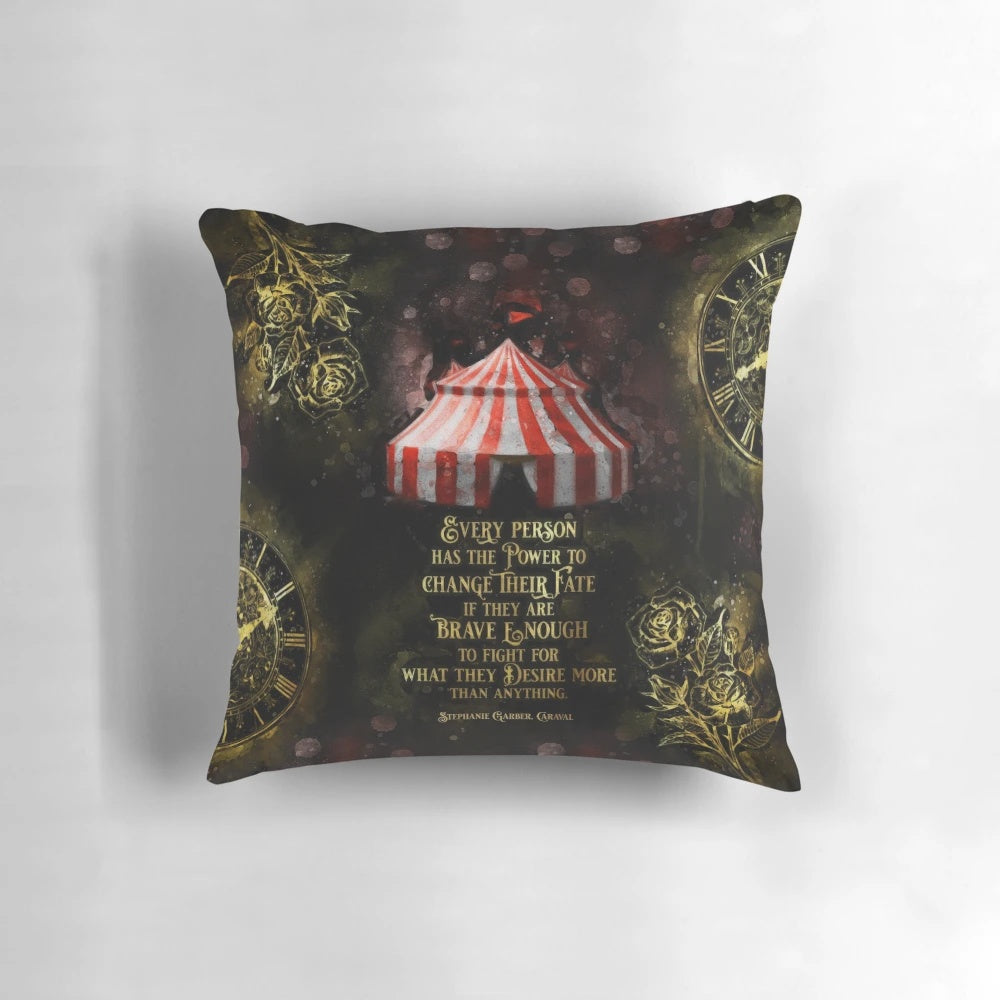 Caraval Fate Inspirational Pillow with Literary Quote from Caraval Book
