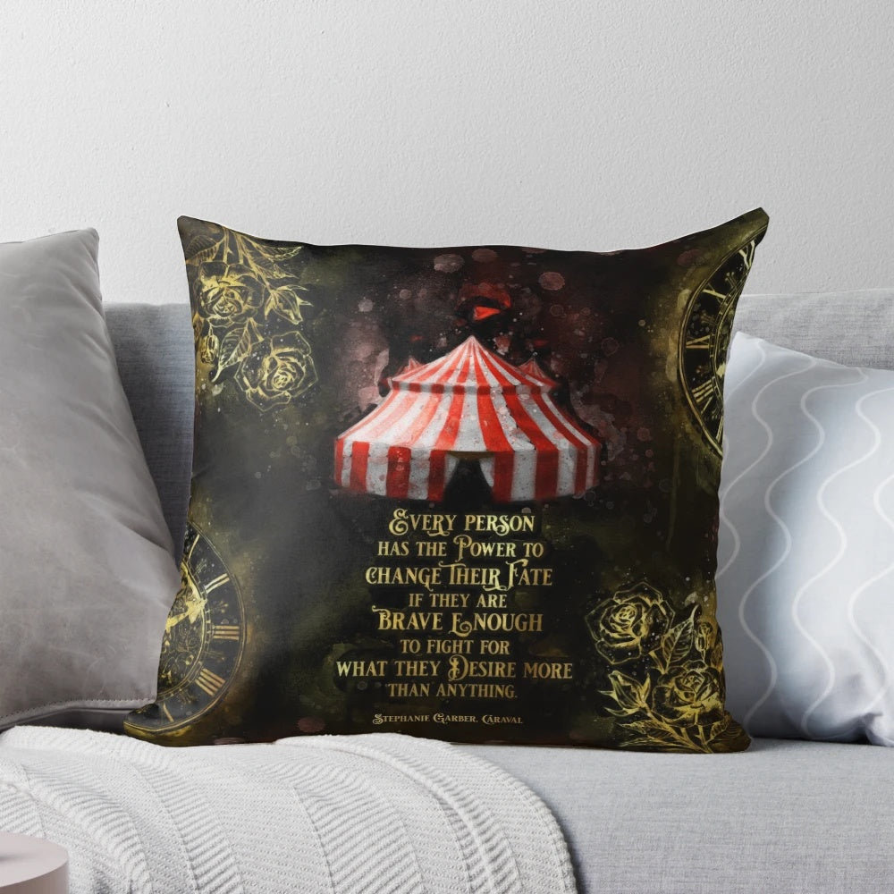 Caraval Fate Inspirational Pillow with Literary Quote from Caraval Book